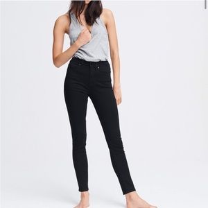 Rag & Bone Black Nina High Rise Ankle Cropped Skinny Jeans Size 24